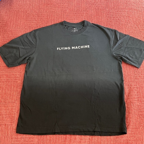 Flying Machine men’s blue to black fade Men's cotton short sleeve Tee - Picture 1 of 10